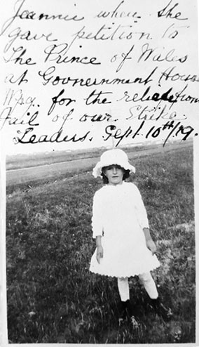 photo of Jeannie Hancox on 10 September 1919